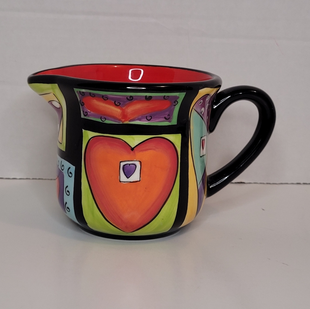 Handpainted Naylor Designs Creamer / Pitcher Heart ❤ Theme 2005